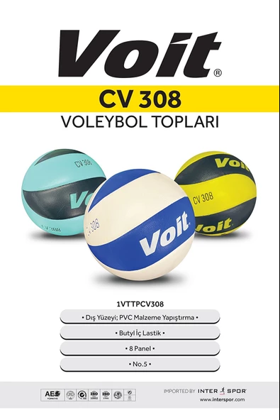 VOİT  CV308 YAPIŞTIRMA VOLEYBOL TOPU N5 - 2