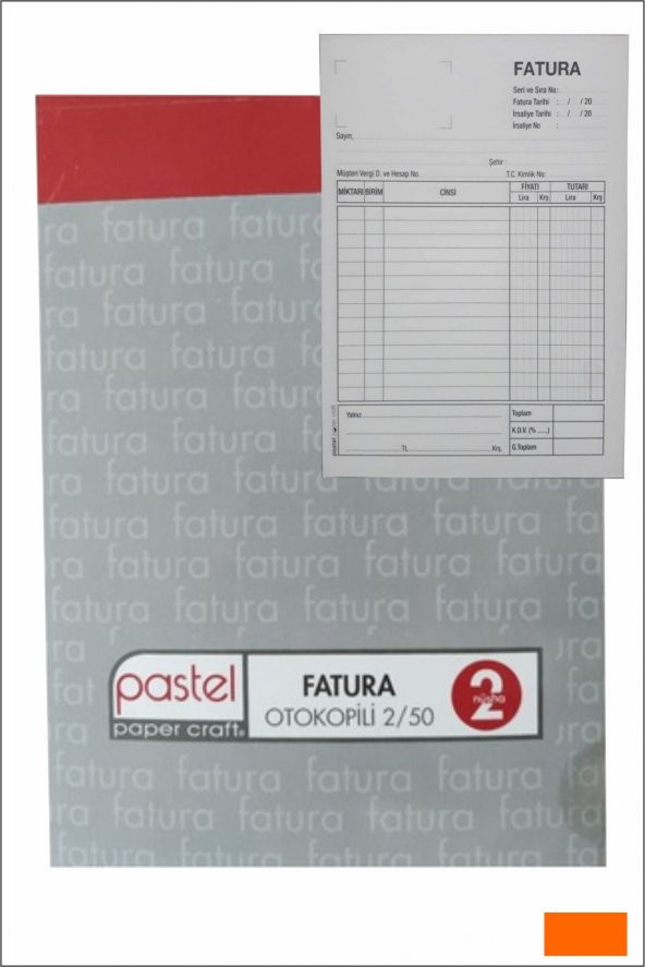 Pastel Fatura Defteri 14x20 cm boyutunda 2/50 A5 Otokopili 2 Nüsha 50 Asıl 50 Suret (144LÜ PAKET) 144 Adet - 3