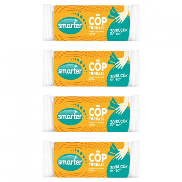 SMARTER 4 LÜ KÜÇÜK BOY ÇÖP TORBASI MİNİ 40x50cm ( ÇÖP POŞETİ )