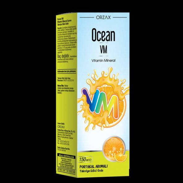 Ocean Vitamin Mineral VM Şurup Portakal Konsantreli 150 ml