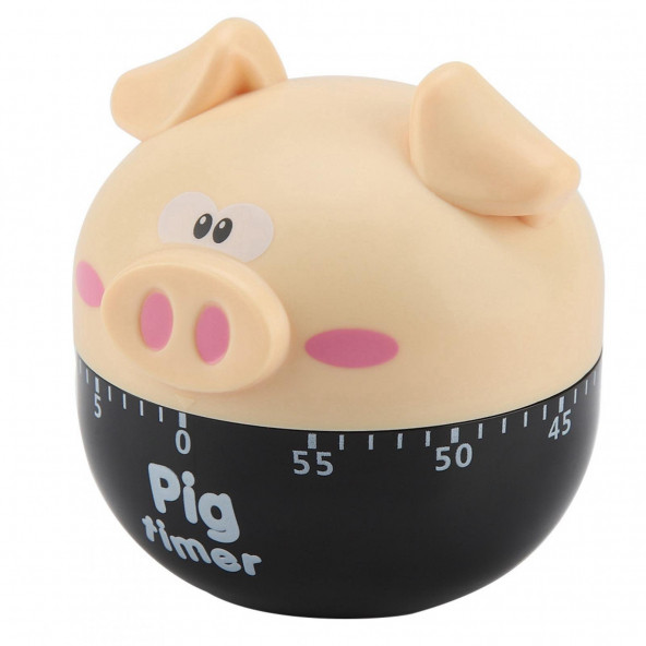 Yaratıcı Mekanik Cartoon Pig Krem Timer 60 Dakika Sevimli Zamanlayıcı