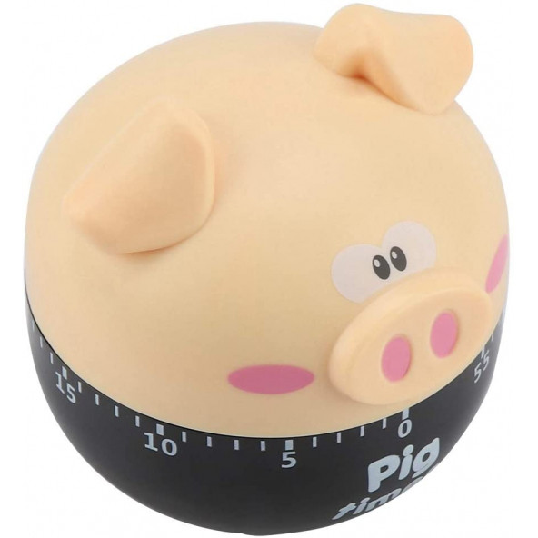 Yaratıcı Mekanik Cartoon Pig Krem Timer 60 Dakika Sevimli Zamanlayıcı - 2