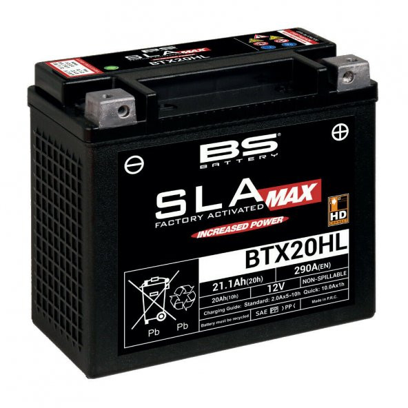Bs Btx20hl Sla Max 2008-2011 Harley-Davidson Softail Rocker C Uyumlu Akü