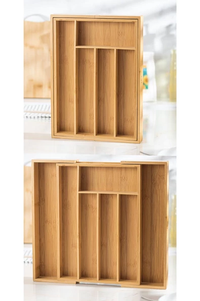 Bambu Ayarlanabilir Çekmece içi Kaşıklık & Çekmece İçi Organizer (25*35*5 / 39*35*5) - 4