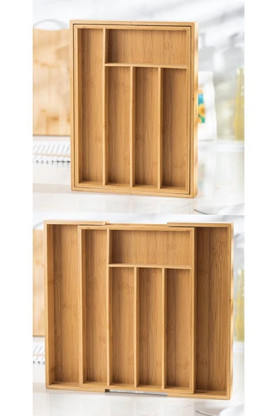 Bambu Ayarlanabilir Çekmece içi Kaşıklık & Çekmece İçi Organizer (25*35*5 / 39*35*5) - 5