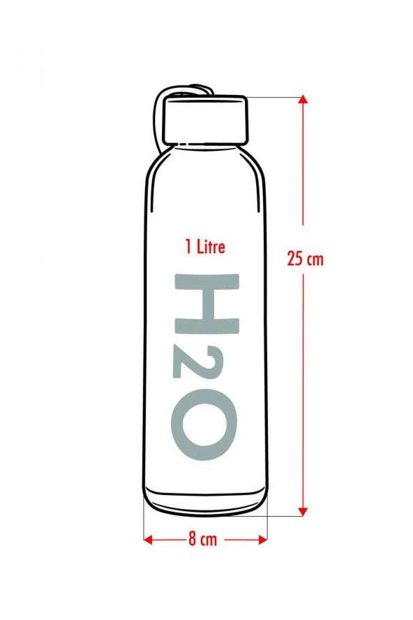 H2o Borosilikat Cam Matara Bambu Vakum Kapaklı Su Şişesi Suluk 1000 ML - 4