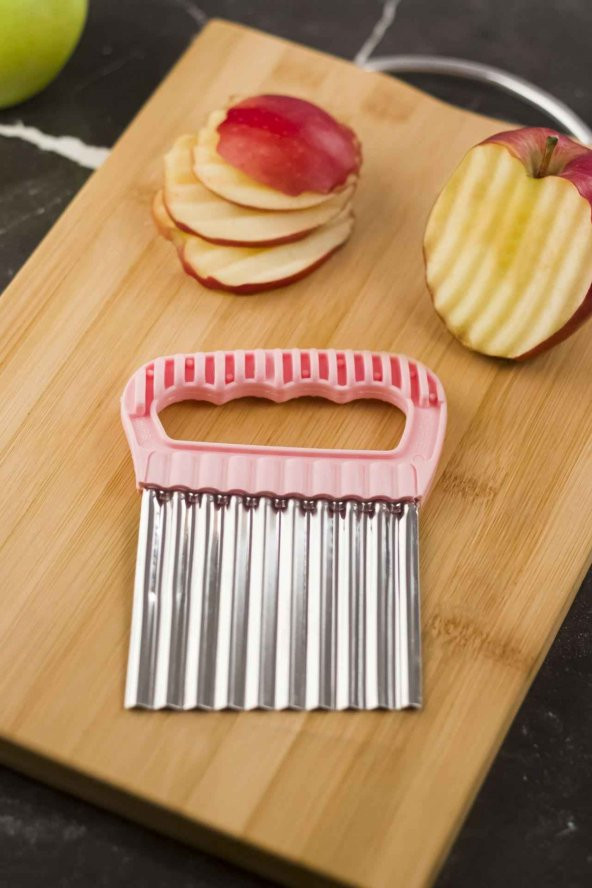 Patates Doğrayıcı Şekilli Sebze Ve Meyve Dilimleyici Hamur Kesme Aparatı Pembe - 2