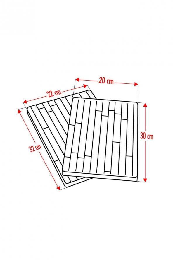 2 Lİ Bambu Kesme Tahtası Sunum Tahtası 22x32 - 3