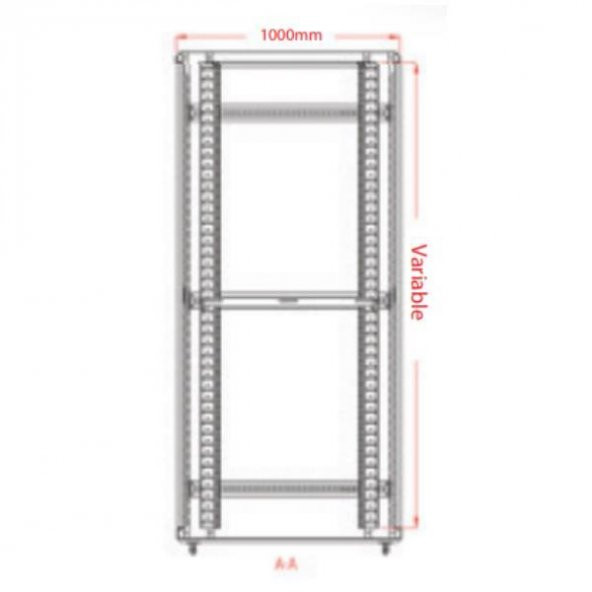 Legend 22U Eco 19 INC Dikili Tip Rack Kabinet 600x600x1120mm Siyah - 4