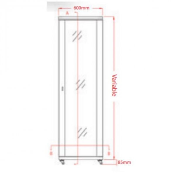 Legend 22U Eco 19 INC Dikili Tip Rack Kabinet 600x600x1120mm Siyah - 5