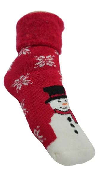 Kadın Kışlık Termal Yılbaşı Temalı Polar Çorap - 10