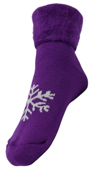 Kadın Kışlık Termal Yılbaşı Temalı Polar Çorap - 8