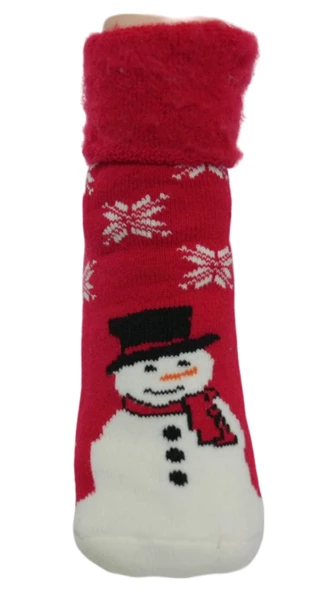 Kadın Kışlık Termal Yılbaşı Temalı Polar Çorap - 7