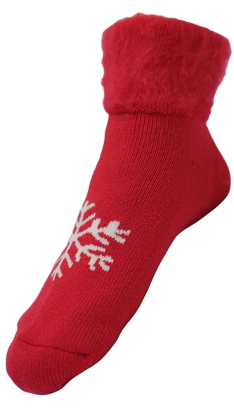 Kadın Kışlık Termal Yılbaşı Temalı Polar Çorap - 4