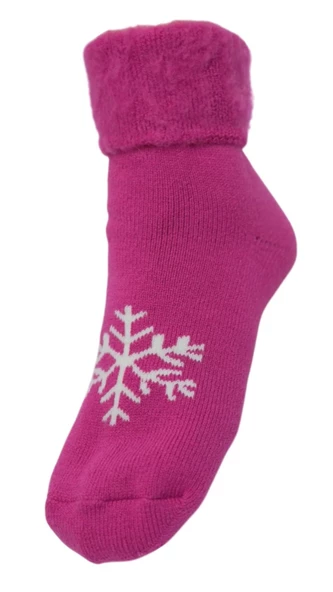 Kadın Kışlık Termal Yılbaşı Temalı Polar Çorap - 6