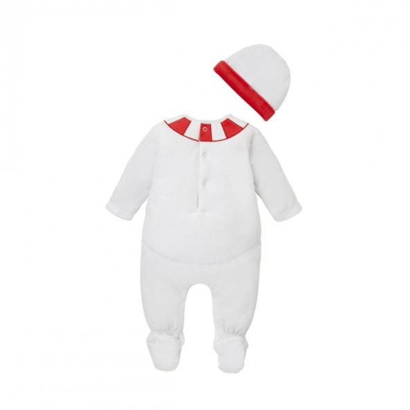 Mothercare Yılbaşı Bebek Kostümü Pamuk Dolgulu Kadife Kardan Adam Tulum ve Şapka Seti 12-18 Ay - 2