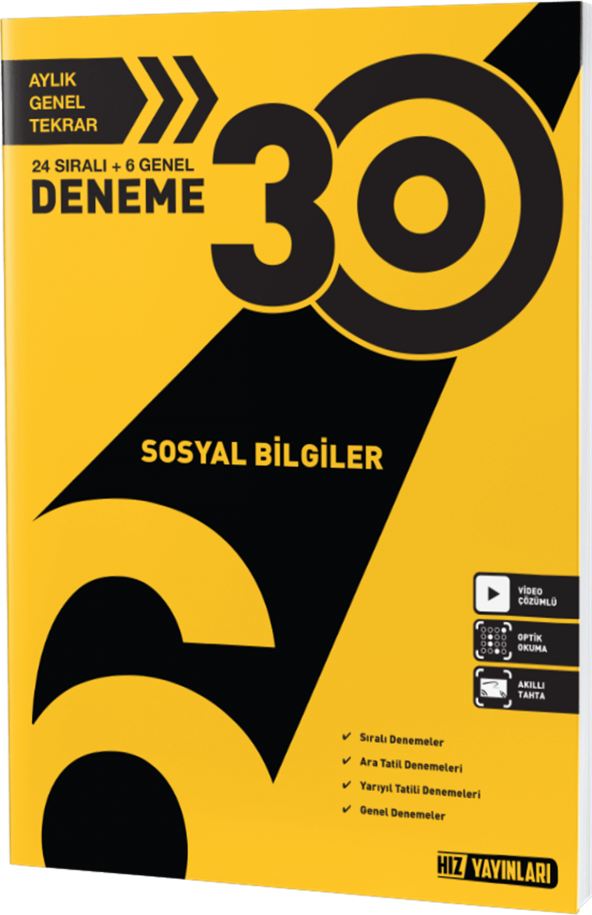 Hız Yayınları 6. SINIF SOSYAL BİLGİLER DENEME 30 LU