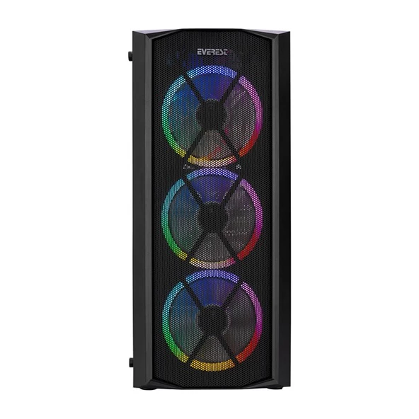 Everest Flat Mesh ARGB Fanlı Midi Tower