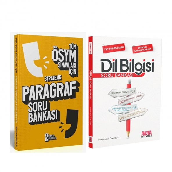 İsem Yayınları Stratejik Paragraf ve AKM Dil Bilgisi Soru Bankası Seti 2 Kitap