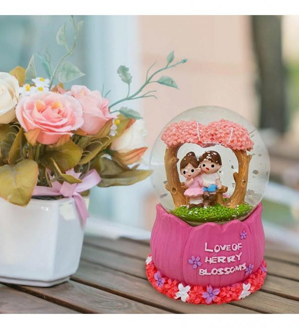 Aşk Mevsimi Renk Değiştiren Işıklı Kar Küresi - Resim 2