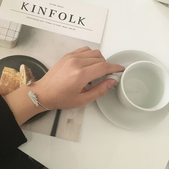 Worldshop PANDORA TARZ, MELEK KANADI (ANGEL)GÜMÜŞ BANGLE BİLEKLİK - 5