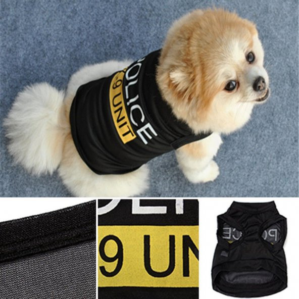 Worldshop KEDİ VE KÖPEK İÇİN K9 POLİS ELBİSE,KIYAFET, XS-S-M-L BEDEN - 3