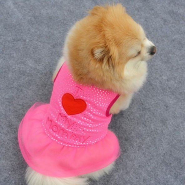 Pet Style KEDİ VE KÖPEK İÇİN I LOVE MY MOMMY  TREND ELBİSE,KIYAFET, - 3