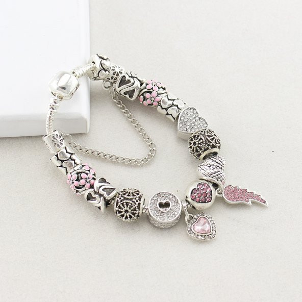 Worldshop PANDORA, YENİ TARZ, CHARMLI BİLEKLİK(MELEK KANADI MODEL), AHŞAP KUTU İÇERİSİNDE - 3