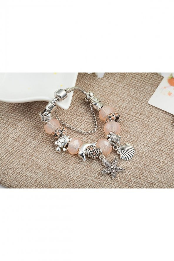 Worldshop Pandora Tarz, Yeni Trend,Deniz Kabuğu Temalı Charm Bileklik, Ahşap Kutu Içerisinde - 2
