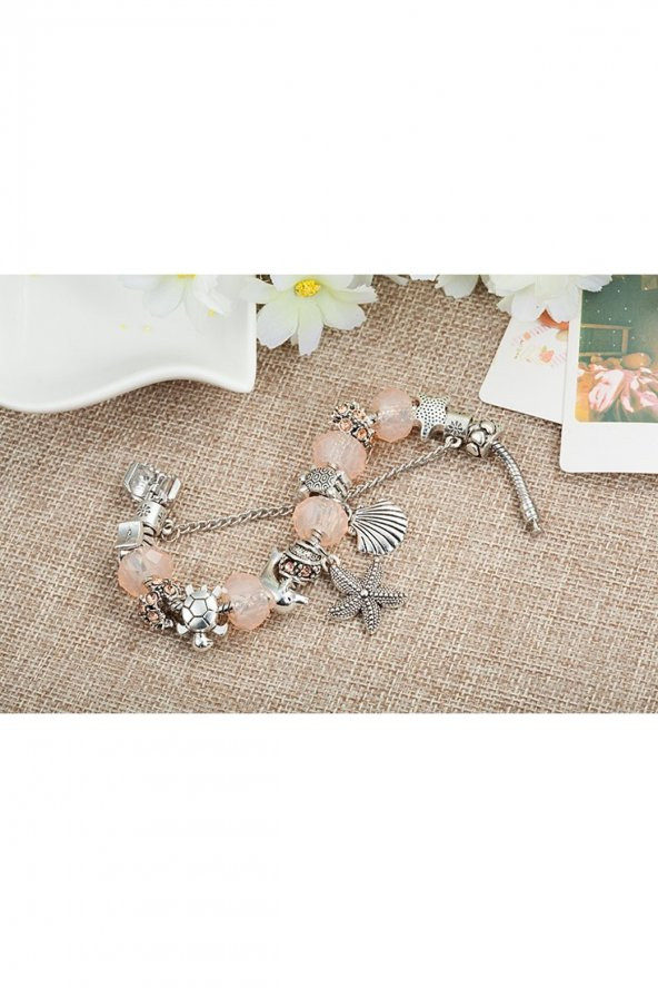 Worldshop Pandora Tarz, Yeni Trend,Deniz Kabuğu Temalı Charm Bileklik, Ahşap Kutu Içerisinde - 6