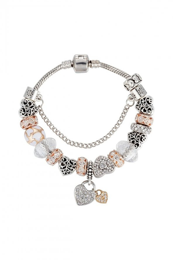Worldshop Pandora Tarz, Gold kristal Charmlı Bileklik, Ahşap Kutu Içerisinde, Yeni Yıl, yılbaşı hediye - 4