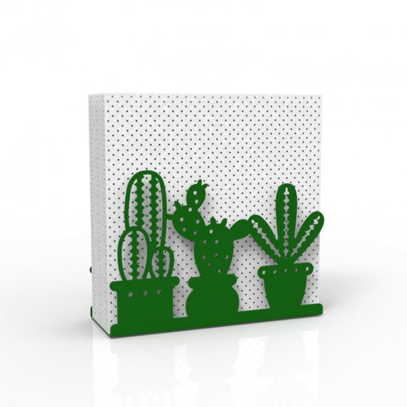 KAKTÜS TEMALI METAL PEÇETELİK YEŞİL