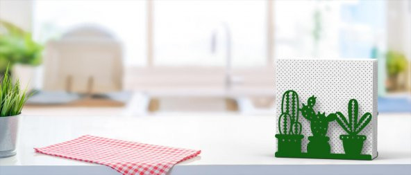 KAKTÜS TEMALI METAL PEÇETELİK YEŞİL - 8