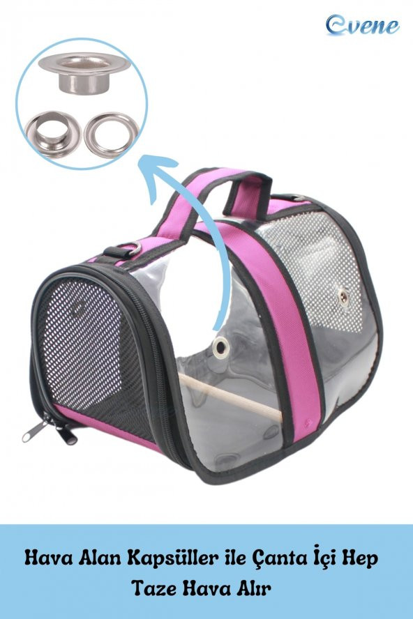 Kuş Taşıma Çantası Kuş Kafesi Tünekli Çanta Flybag - 6