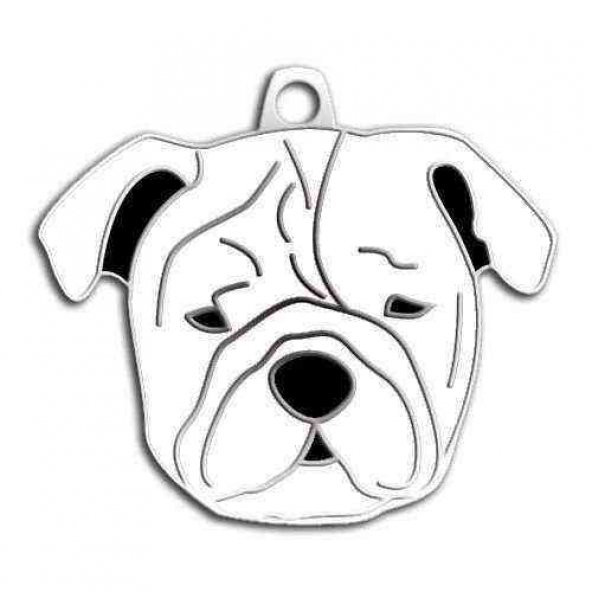 Bulldog Köpek Künyesi (Beyaz)