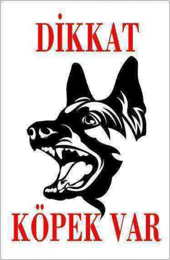 Dikkat Köpek Var Uyarı Levhası (Alman Kurdu)