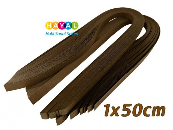 Hayal 1cm Quilling Kağıdı - Kahverengi Renk 1x50cm 50li