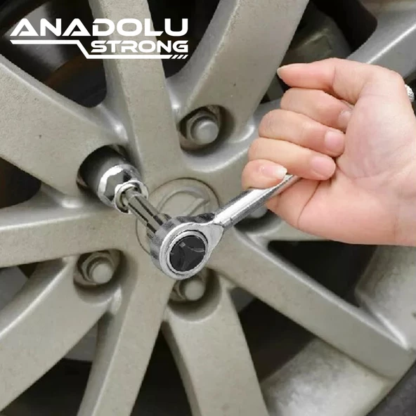 Anadolu Strong  Profesyonel Krom Kaplı Çelik 40 Parça Cırcırlı Lokma Takımı - 4