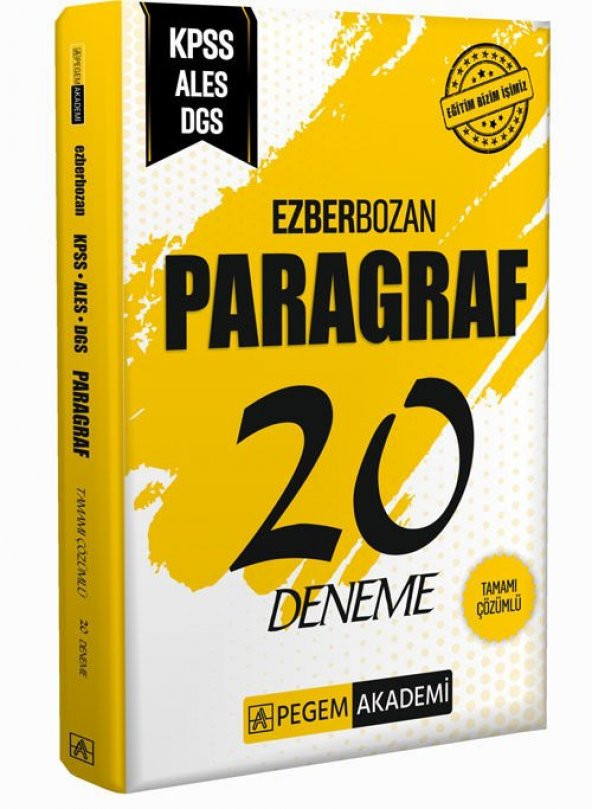 Pegem Yayınları Kpss Ales Dgs Ezberbozan Paragraf 20 Deneme