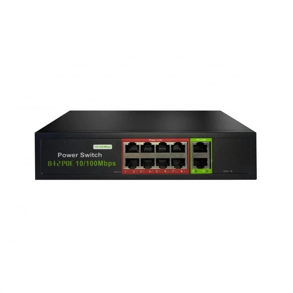 Uranıum POE-8002-96W 8 port poe + 2 Port 10/100 Uplınk Poe Switch