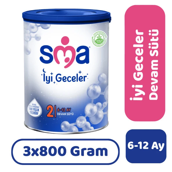 SMA İyi Geceler 2 Devam Sütü 800 gr 3 Adet