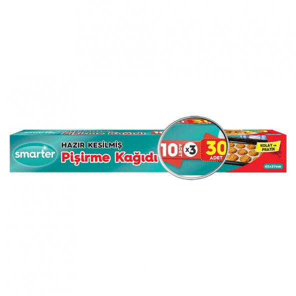 SMARTER YAĞLI PİŞİRME KAĞIDI HAZIR KESİLMİŞ 30 ADET ( 10 ADET x 3) - 2