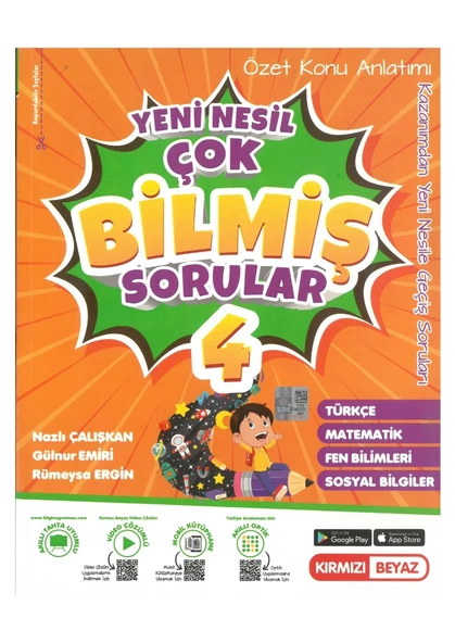 Kırmızı Beyaz 4.Sınıf Konu Özetli Tüm Dersler Çok Bilmiş Sorular Yeni Nesil