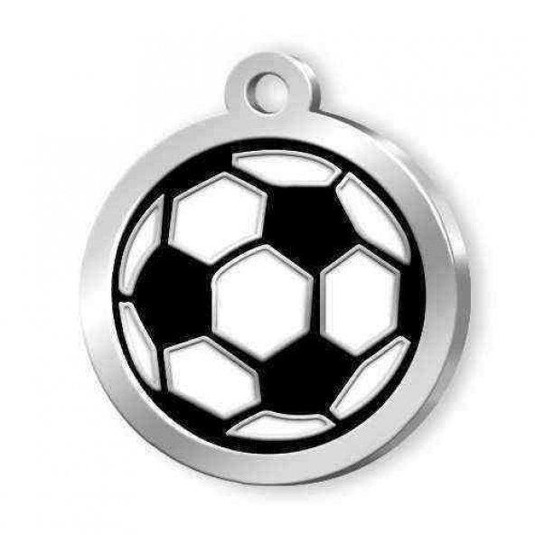 Mineli Seri Futbol Topu Desenli Künye Siyah  Beyaz