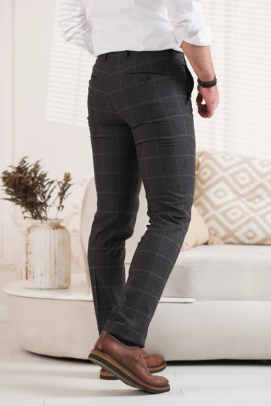 ECER REGULAR FİT EKOSELİ KIŞLIK ERKEK KUMAŞ PANTOLON - Resim 6