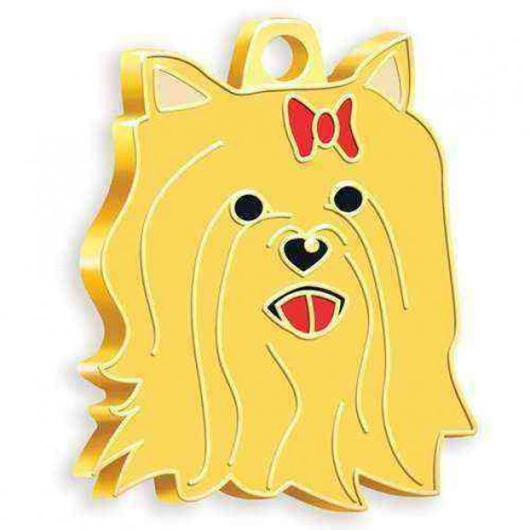 Altın Kaplama York Shire Terrier Köpek Künyesi (Kızıl) ürün görseli 1