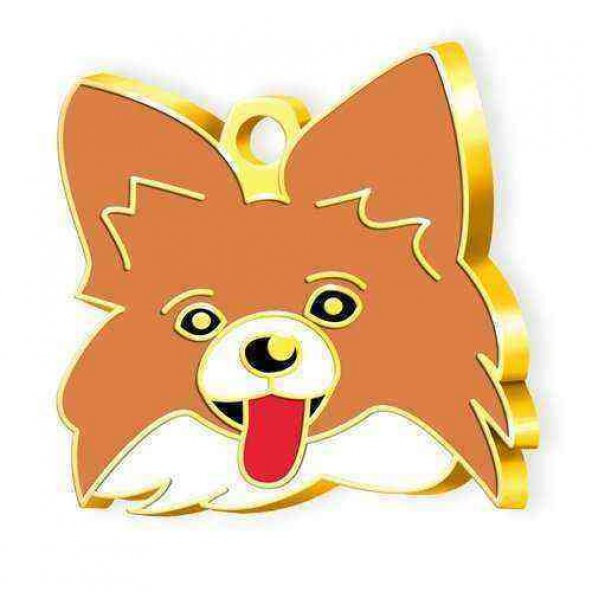 Altın Kaplama Papillon Köpek Künyesi