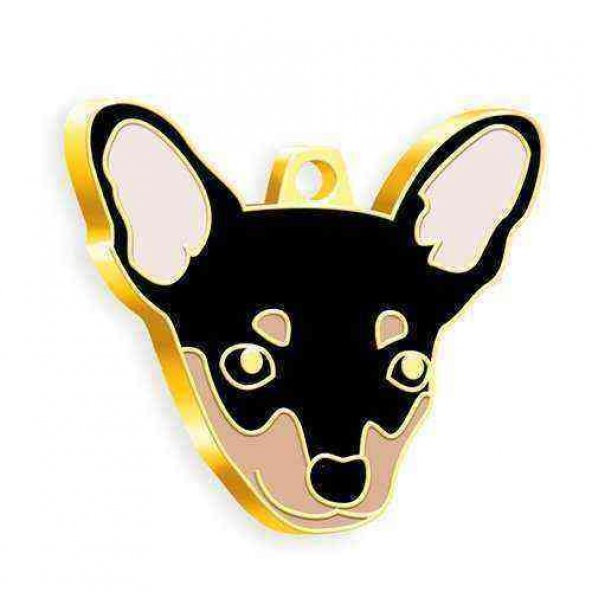 Altın Kaplama Pinscher Köpek Künyesi (Siyah) ürün görseli