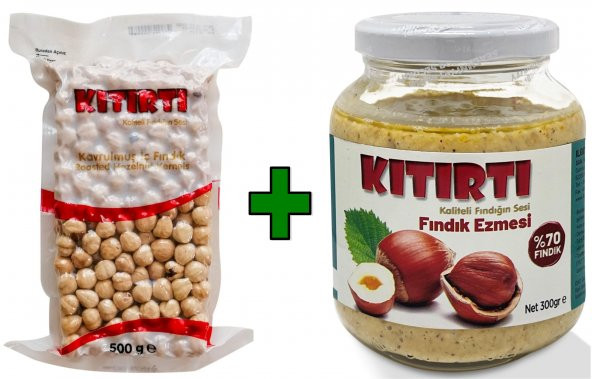 KITIRTI 500 GR KAVRULMUŞ FINDIK 300 GR FINDIK EZMESİ HEDİYELİ