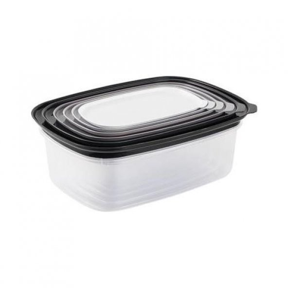 TANTİTONİ SİYAH-GRİ ÇOK RENKLİ PLASTİK SAKLAMA KABI SETİ ürün görseli